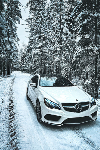 White Mercedes, automotive lighting, vechicle HD phone wallpaper