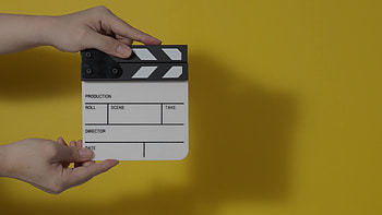Clapperboard close up, Film making, Isolated background, Hand HD wallpaper