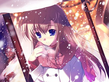 Snow Fall, cold, girl, anime, snow HD wallpaper