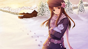 Winter anime girl, winter, Woman, anime, Snow HD wallpaper