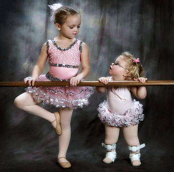 Preparing for the future Swan Lake, blond, brunette, learning, tights, pink tutus, glasses, girls, bar, ballerinas, ballet slippers HD wallpaper