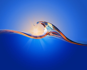 Waves, blue shine, abstract, Huawei Mediapad M6, stock HD wallpaper