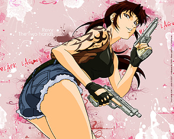 black lagoon, sexy, revy, guns, cute, tattoo, gloves, pretty, cool, gun HD wallpaper