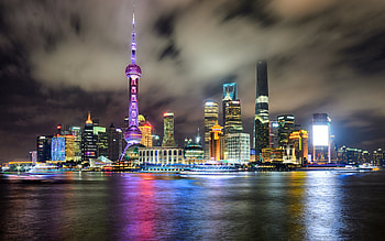 Shanghai World Financial Center, Shanghai Tower, Jin Mao skyscrapers, Nightscapes views HD wallpaper