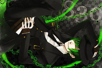 Here Comes Hazama!, god, videogame, trollzama, evil, hazama, ellegance, troll, anime, ghost, green, tuxedo, cool, green hair, blazblue, hat, terumi HD wallpaper