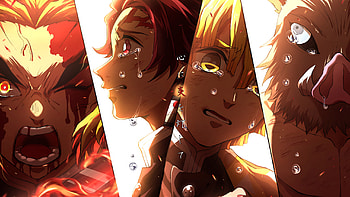 Inosuke Hashibira Kyojuro Rengoku Tanjiro Kamado Zenitsu Agatsuma Demon Slayer Kimetsu no Yaiba HD wallpaper