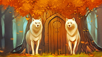 Wolfholme, norse, magic, wolf, fantasy HD wallpaper