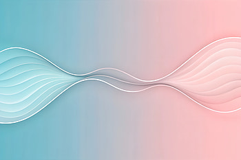 Blush pink left, powder blue right, with a wavy line and a blank white center, gradient, wave, pastel, abstract curves, Abstract HD wallpaper
