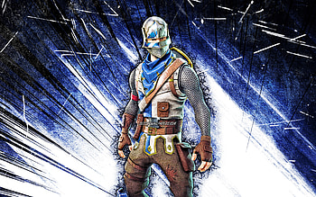 Blue Squire, grunge art, Fortnite Battle Royale, Fortnite characters, Blue Squire Skin, blue abstract rays, Fortnite, Blue Squire Fortnite HD wallpaper