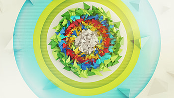 Abstract, Circle, Triangles, Render, Pyramid HD wallpaper