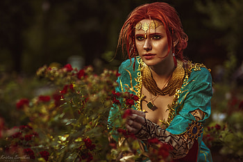 Cosplay ~ Triss Merigold, model, triss merigold, cosplay, girl, redhead, kristina borodkina, the witcher, woman HD wallpaper