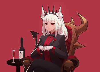 Lucifer Helltaker, Anime, girl, Helltaker, Lucifer HD wallpaper