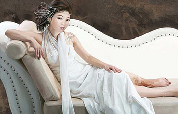 Silk, lady, white, digital, art HD wallpaper