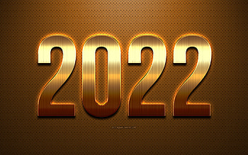 2022 New Year, Golden 2022 background, Happy New Year 2022, golden leather texture, 2022 concepts, 2022 background, New 2022 Year HD wallpaper