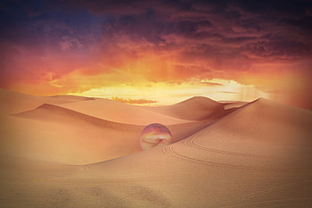 Clouds, Sand, Desert, Miscellanea, Miscellaneous, Dunes, Crystal Ball, Links HD wallpaper