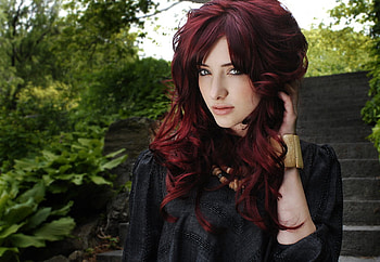 Susan Coffey, susan, coffey, green, red, hot, redhead HD wallpaper