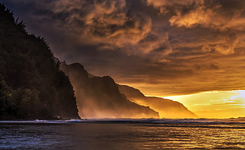 Napali coast, Napali, sky, Nature, coast HD wallpaper