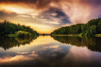 Ordinary day, sky, nature, water, lake HD wallpaper
