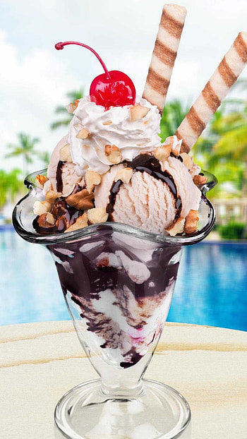 Chilled ice cream, Sweet frozen treat, Whipped cream delight, Colorful indulgence HD phone wallpaper