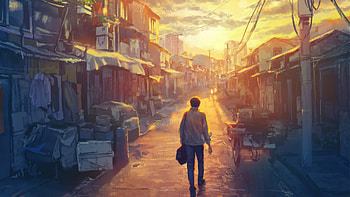 Walking, walking, alone, artist, artwork, digital-art, pixiv HD wallpaper
