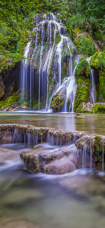 Waterfalls in Tropical Forest, nature, waterfall HD phone wallpaper