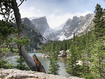 opon a mountain, trees, nature, lake, mountain HD wallpaper
