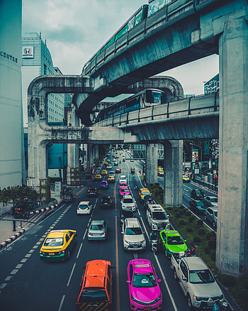 Auto, Cars, City, Road, Traffic, Bridge, Thailand HD phone wallpaper