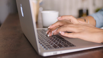 Typing on laptop, Working remotely, Digital communication, Online activities HD wallpaper
