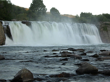 Maruia Falls, trees, rocks, falls water HD wallpaper