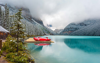 Lake Louise, Idyllic escape, Peaceful retreat, Stunning HD wallpaper