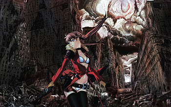 War, anime girl, anime, gun, storm, burst angel HD wallpaper