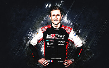 Sebastien Ogier, Toyota GAZOO Racing WRT, French rally driver, portrait, blue stone background, WRC, rally, World Rally Championship HD wallpaper