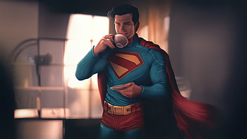 Superman Even Heroes Need Coffee, superman-legacy, superman, superheroes, dc-comics, movies, artwork, artist, digital-art, david-corenswet, art HD wallpaper