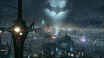 Bat Light In The Sky Batman Standing, batman, superheroes, bat-light, artist, artwork, digital-art HD wallpaper