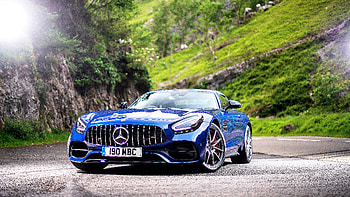 Mercedes-AMG GT S Roadster, blue car, 2019 HD wallpaper