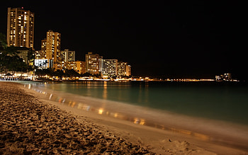Landscape, Night, Beach HD wallpaper