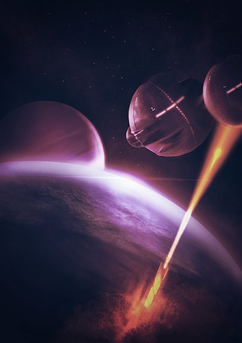 Art, Planets, Universe, Glow, Ufo, Aliens HD phone wallpaper