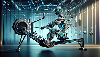 Robotic Rowing Machine Workout - Futuristic Gym, gym, rowing machine, fitness, technology, exercise HD wallpaper