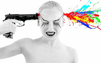 Girls And Guns Girl Gun Psychedelic Weapon Gun Mood Suicide At Dark HD wallpaper