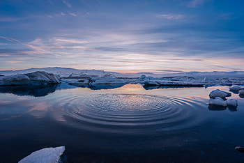 Nature, Water, Snow, Horizon, Circles HD wallpaper