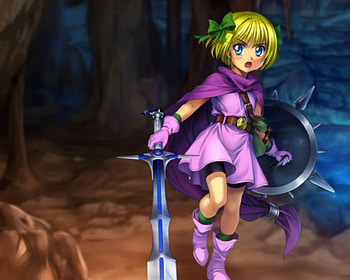 Bianca's Daughter, shield, blond hair, blonde, cute, mad, nice, short hair, game, , blonde hair, cave, adorable, female, sweet, blond, sword, blue eyes, girl, kawaii, anime girl, anime, video game, pretty, rpg, weapon, angry, lovely HD wallpaper