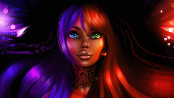 Blue Green Eyes Of Angel , artist, artwork, digital-art, artstation HD wallpaper