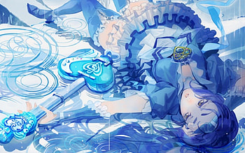 Rain music, blue, mang, rain, guitar, drops, aqua, girl, music, anime, water HD wallpaper