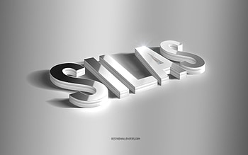 Silas, silver 3d art, gray background, with names, Silas name, Silas greeting card, 3d art, with Silas name HD wallpaper