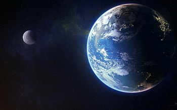 Earth and Moon, Solar System HD wallpaper