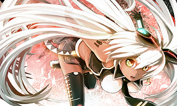 Hatsune Miku, yellow eyes, anime, white hair, girl, vocaloid HD wallpaper