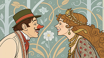 Whimsical Encounters: A Comedy, comedy, vintage, couple, illustration HD wallpaper