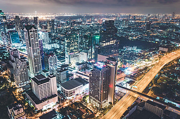 Cities, Building, Lights, View From Above, Night City, Megapolis, Megalopolis HD wallpaper