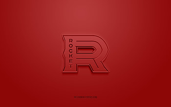 Laval Rocket, creative 3D logo, red background, AHL, 3d emblem, Caadian Hockey Team, American Hockey League, Quebec, Canada, 3d art, hockey, Laval Rocket 3d logo HD wallpaper