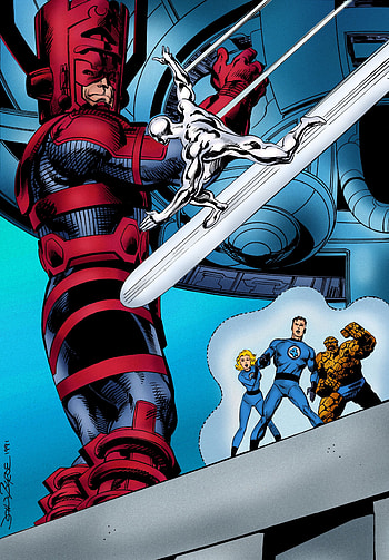 Fantastic Four, Galactus battle, John Byrne, Iconic Marvel art HD phone wallpaper